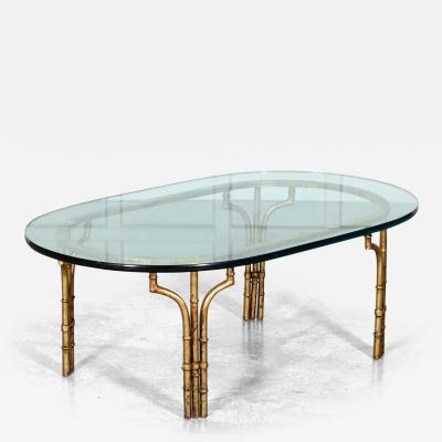 Maison Bagues Style Gilded Iron Faux Bamboo Coffee Table