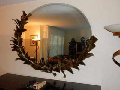 Maison Barbier 1980 Illuminating Mirror Style Duval Brasseur by Barbier for Jansen L 71 Inches
