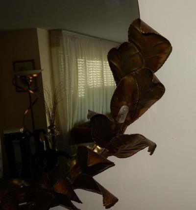 Maison Barbier 1980 Illuminating Mirror Style Duval Brasseur by Barbier for Jansen L 71 Inches