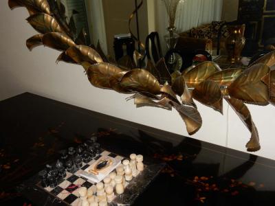 Maison Barbier 1980 Illuminating Mirror Style Duval Brasseur by Barbier for Jansen L 71 Inches