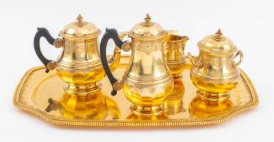 Maison Boin Taburet Silver Vermeil Tea Coffee Regency Style by Boin Taburet Paris