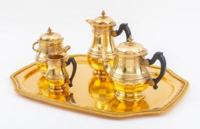 Maison Boin Taburet Silver Vermeil Tea Coffee Regency Style by Boin Taburet Paris
