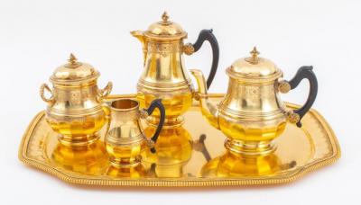 Maison Boin Taburet Silver Vermeil Tea Coffee Regency Style by Boin Taburet Paris