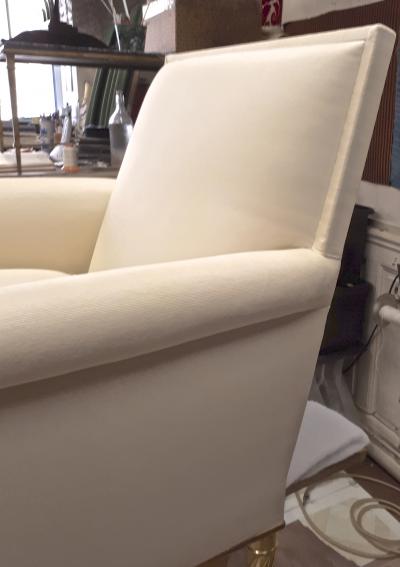 Maison Carlhian Maison Carlhian Pair of Chairs with Gold Leaf Twisted Legs Newly Covered in Silk