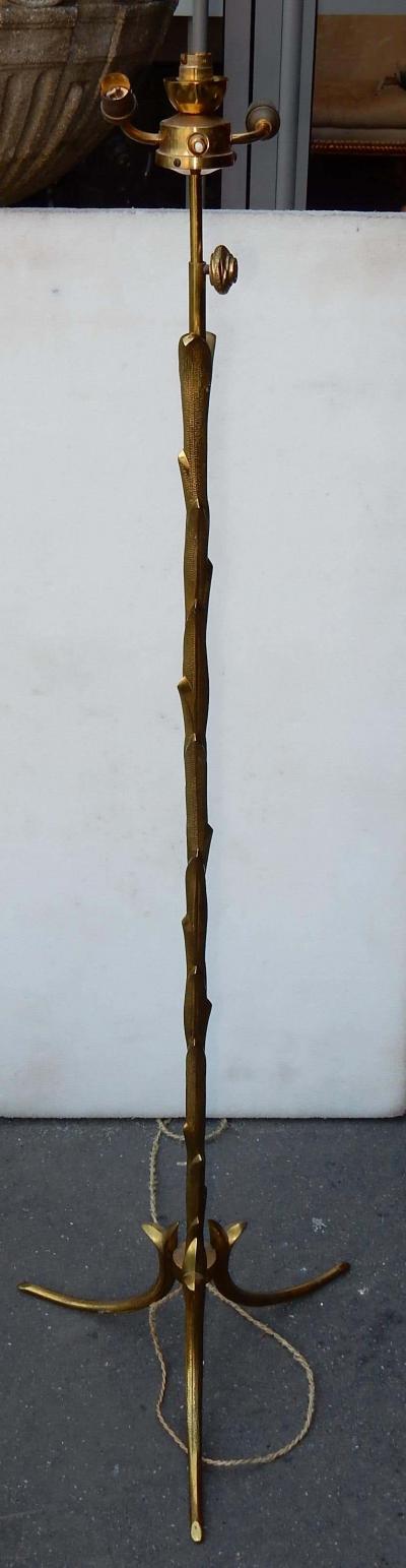 Maison Charles 1950 1970 Golden Bronze Lamppost Maison Charles Model Palm Tree Adjustable