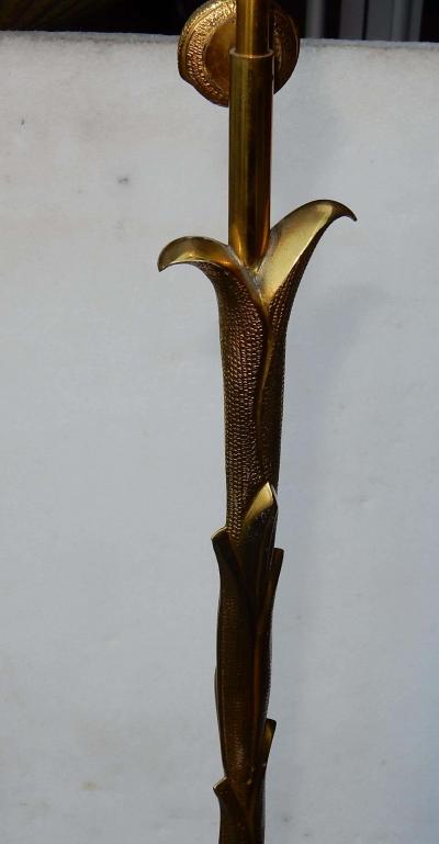 Maison Charles 1950 1970 Golden Bronze Lamppost Maison Charles Model Palm Tree Adjustable