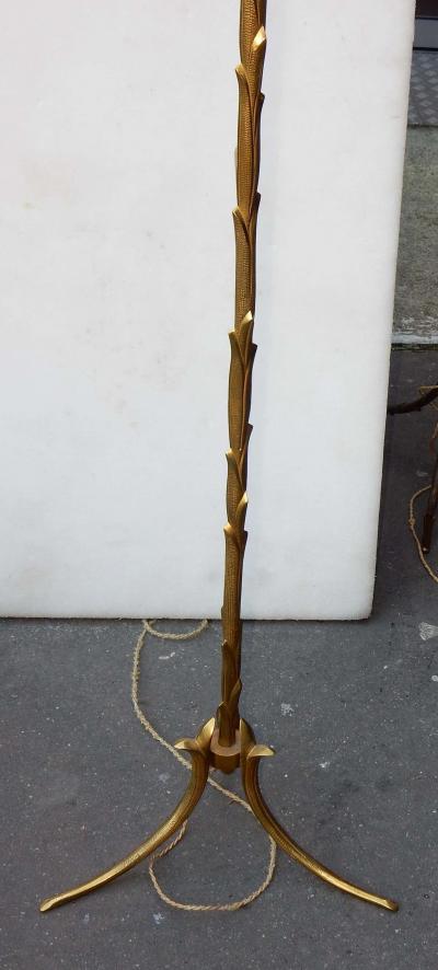 Maison Charles 1950 1970 Golden Bronze Lamppost Maison Charles Model Palm Tree Adjustable