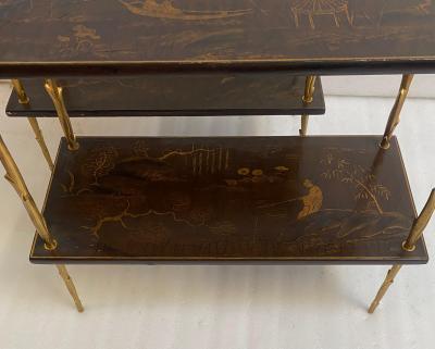 Maison Charles 195070 Pair of Maison Bagu s or Maison Charles Agostini Style Tables Lacq China