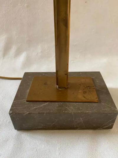 Maison Charles 1965 Maison Charles Byblos Bronze Decor Papyrus Sculpture Lamp Signed