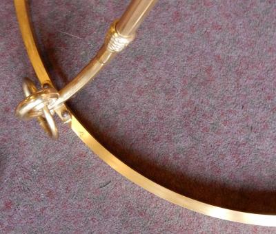 Maison Charles 1970 1980 Pedestal Table in Gilt Bronze with Top in Glass Style Maison Charles