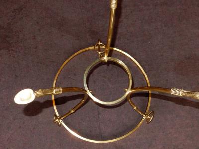 Maison Charles 1970 1980 Pedestal Table in Gilt Bronze with Top in Glass Style Maison Charles