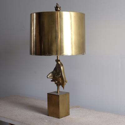 Maison Charles 1970s Brass Maison Charles Conch Lamp France