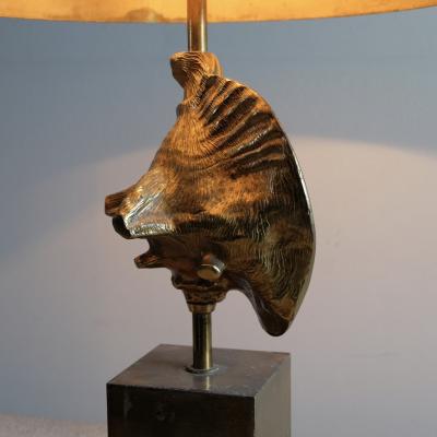 Maison Charles 1970s Brass Maison Charles Conch Lamp France