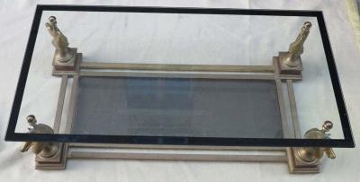 Maison Charles 1970s Coffee Table with Horses Heads in the Style of Maison Charles