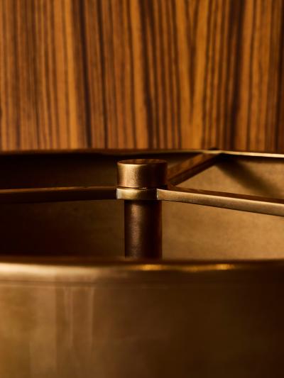 Maison Charles 1970s Lotus Bronze Table Lamp by Maison Charles