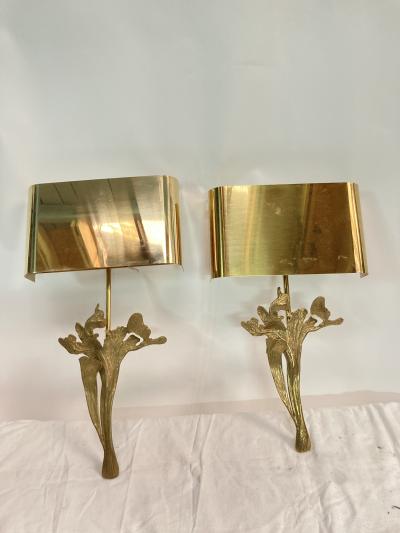 Maison Charles 1970s bronze sconces by Maison Charles