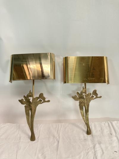 Maison Charles 1970s bronze sconces by Maison Charles