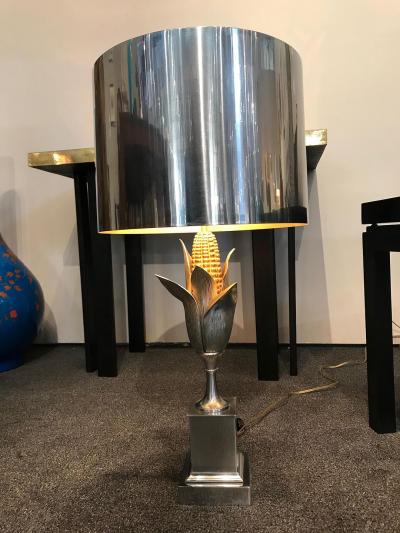 Maison Charles BRASS AND GILT BRONZE CORN TABLE LAMP BY MAISON CHARLES ET FILS