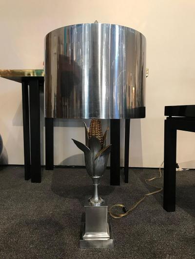 Maison Charles BRASS AND GILT BRONZE CORN TABLE LAMP BY MAISON CHARLES ET FILS