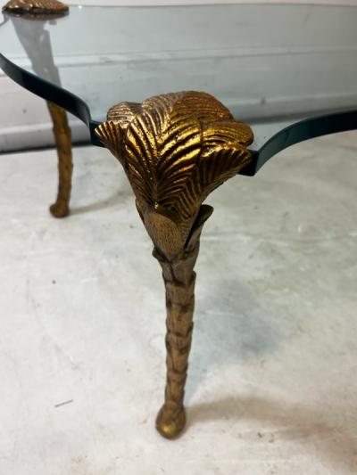 Maison Charles CABRIOLE LEG ACANTHUS LEAF GILT METAL AND CORSET DESIGN GLASS COFFEE TABLE