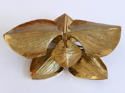Maison Charles Exceptional Gilt Bronze Sconce Orchid by Chrystiane Charles for Charles Paris