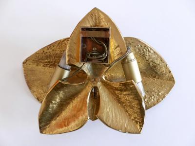 Maison Charles Exceptional Gilt Bronze Sconce Orchid by Chrystiane Charles for Charles Paris