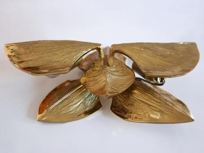 Maison Charles Exceptional Gilt Bronze Sconce Orchid by Chrystiane Charles for Charles Paris