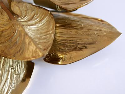 Maison Charles Exceptional Gilt Bronze Sconce Orchid by Chrystiane Charles for Charles Paris