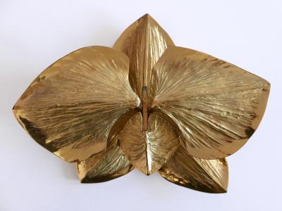 Maison Charles Exceptional Gilt Bronze Sconce Orchid by Chrystiane Charles for Charles Paris
