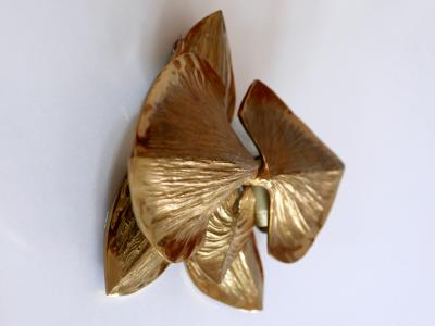 Maison Charles Exceptional Gilt Bronze Sconce Orchid by Chrystiane Charles for Charles Paris