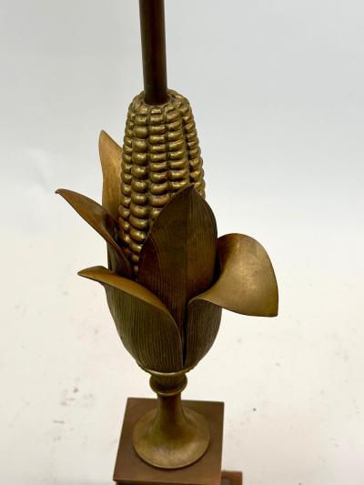 Maison Charles French Corn Table Lamp in Brass Gilt Bronze by Maison Charles Paris 1940