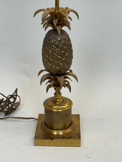 Maison Charles French Mid Century Modern Neoclassical Brass Pineapple Table Lamp Maison Charles