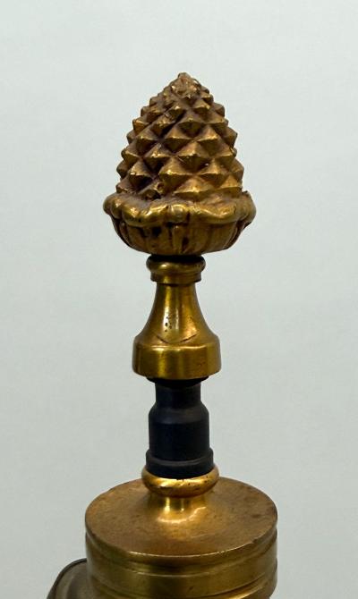 Maison Charles French Mid Century Modern Neoclassical Brass Pineapple Table Lamp Maison Charles