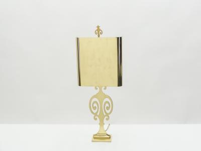 Maison Charles French neoclassical Maison Charles brass lamp 1970s