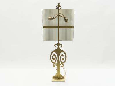 Maison Charles French neoclassical Maison Charles brass lamp 1970s