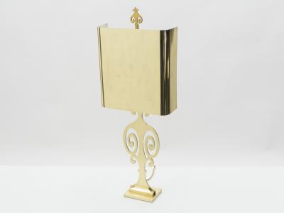 Maison Charles French neoclassical Maison Charles brass lamp 1970s