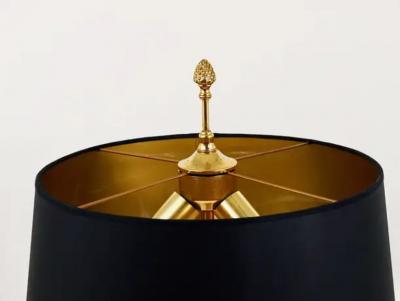 Maison Charles Hollywood Regency Pineapple Leaf Gilt Brass and Glass Table Lamp France 1970s