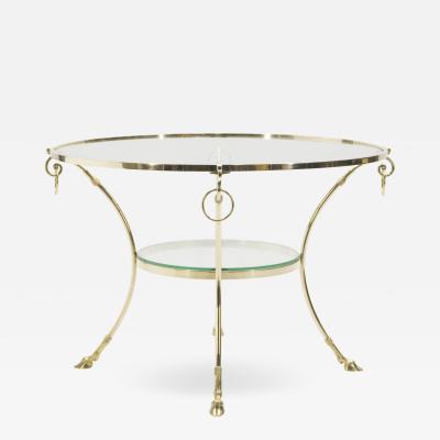 Maison Charles Large French Neoclassical Maison Charles brass gueridon side table 1970s