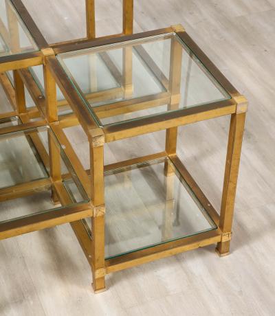 Maison Charles Maison Charles Brass and Glass Coffee Table France Circa 1970