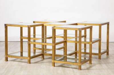 Maison Charles Maison Charles Brass and Glass Coffee Table France Circa 1970