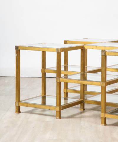 Maison Charles Maison Charles Brass and Glass Coffee Table France Circa 1970