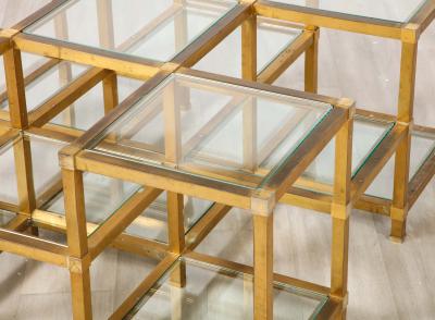 Maison Charles Maison Charles Brass and Glass Coffee Table France Circa 1970