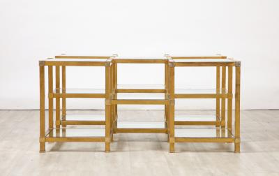 Maison Charles Maison Charles Brass and Glass Coffee Table France Circa 1970