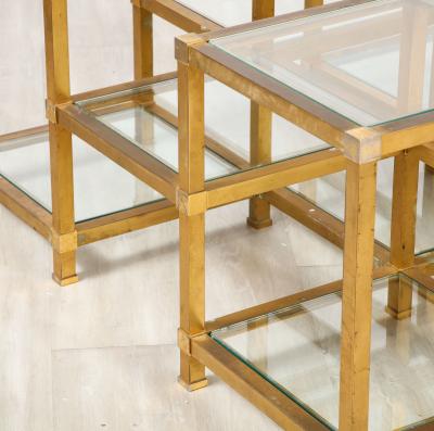 Maison Charles Maison Charles Brass and Glass Coffee Table France Circa 1970
