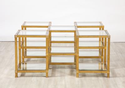 Maison Charles Maison Charles Brass and Glass Coffee Table France Circa 1970