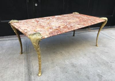 Maison Charles Maison Charles Bronze and Marble Coffee Table