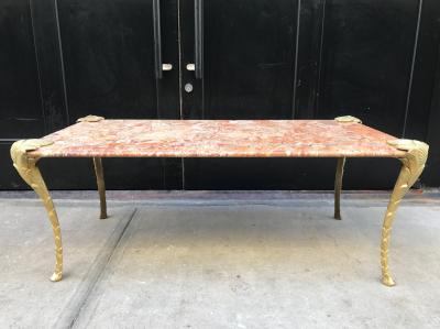 Maison Charles Maison Charles Bronze and Marble Coffee Table