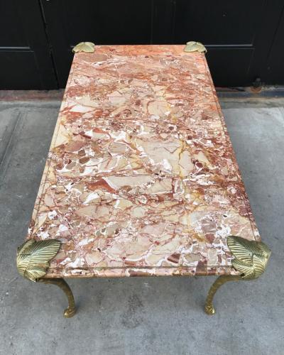 Maison Charles Maison Charles Bronze and Marble Coffee Table