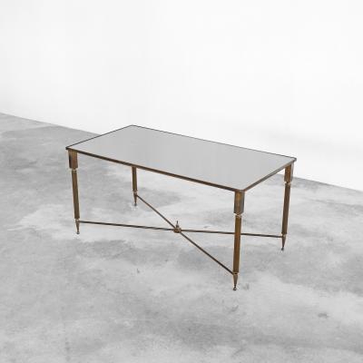 Maison Charles Maison Charles Coffee Table in Patinated Brass and Mirror Glass 1960s