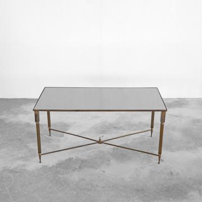 Maison Charles Maison Charles Coffee Table in Patinated Brass and Mirror Glass 1960s
